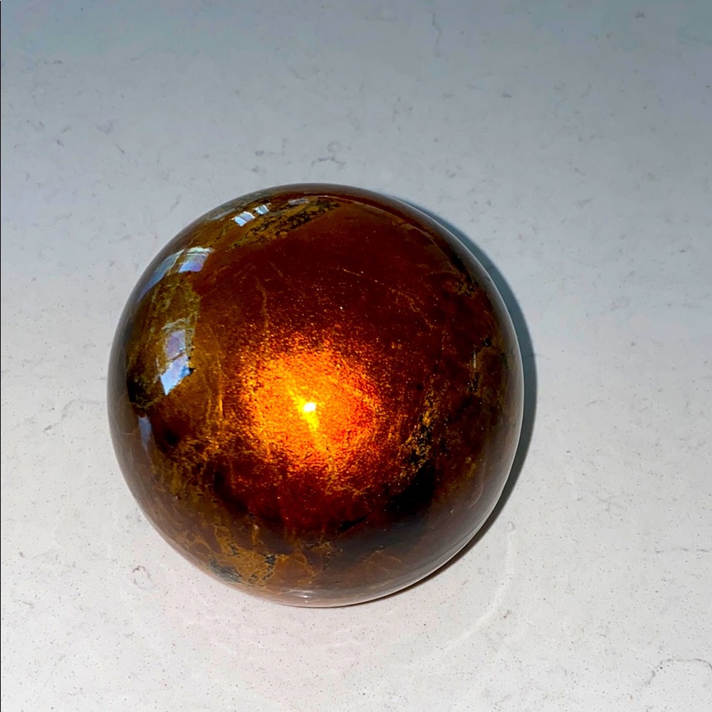 Elegant Brown Art Sphere Iridescent Ceramic Decorative Sphere Ball Orb Decor Cop